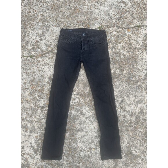 True Religion Jeans Mens Size 32 Black  Denim ROCCO Relaxed Skinny Flap Pockets - Picture 2 of 5